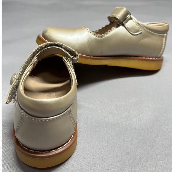Elephantito Toddler Girls Shoes US size 9 Mary Jane Metallic Champagne Adj. - Picture 7 of 9